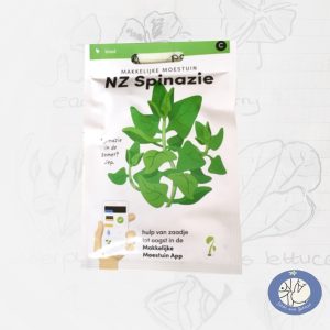 Product afbeelding ID 2525 met informatie over NZ-spinazie zaden Makkelijke Moestuin voor website Birds and Berries België