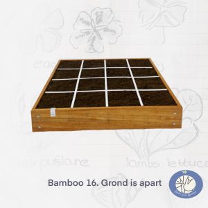 productafbeelding 4653 bamboo bak met 16 vakken van de Makkelijke Moestuin. bij Birds and Berries in Bonheiden