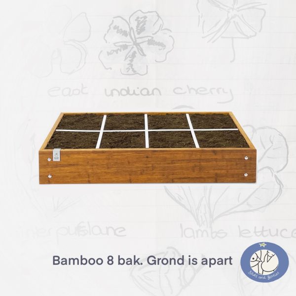 productafbeelding 8670 bamboo bak met 8 vakken van de Makkelijke Moestuin. bij Birds and Berries in Bonheiden