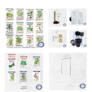 Productafbeelding 9912 van een Startpakket Met 19 zaden, voeding, labels, voorzaai produktjes, Makkelijke Moestuin mix en het klimrek
