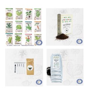 Productafbeelding 14853 van een Startpakket Met 12 zaden, voeding, labels en Makkelijke Moestuin mix